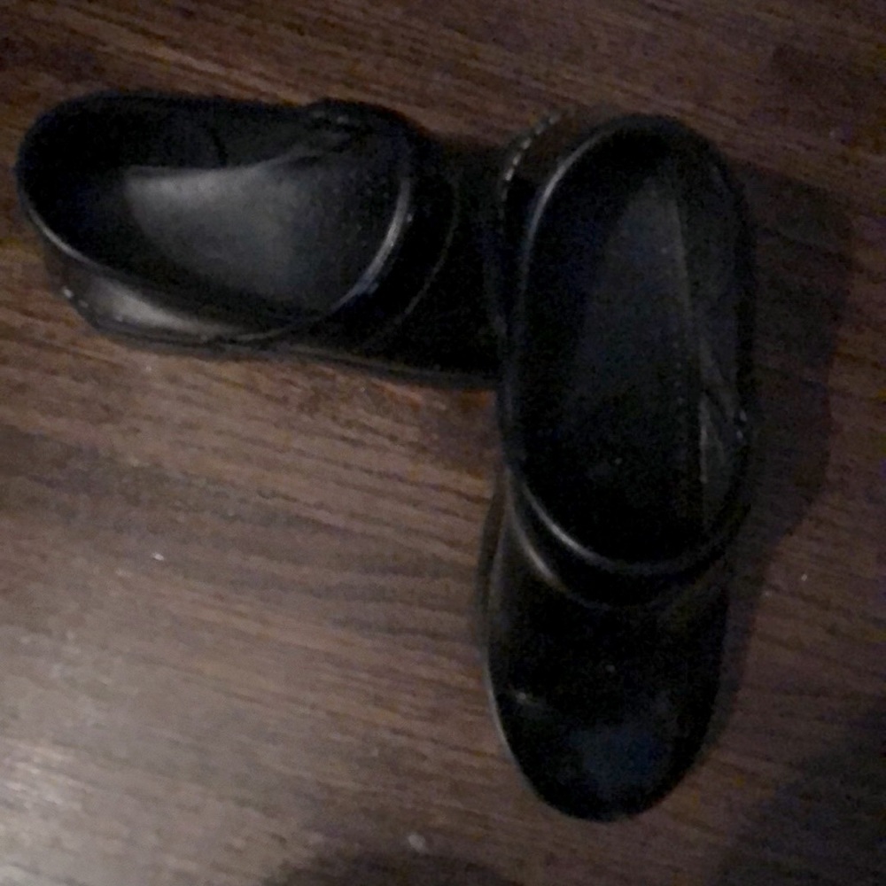 Dansko Black Patent Leather Clogs